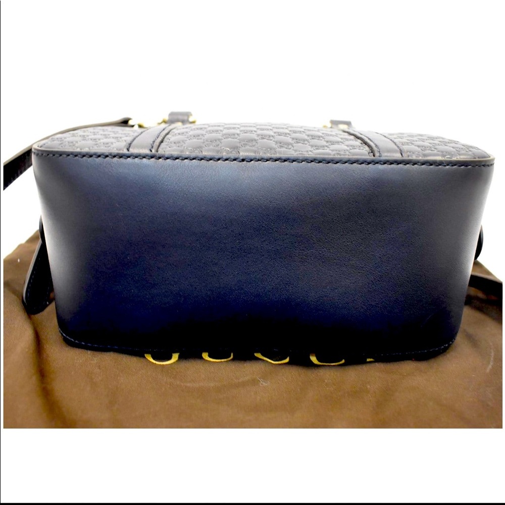🆕💯% Auth Gucci Navy Blue Satchel Microguccissima Bag - Picture 15 of 15